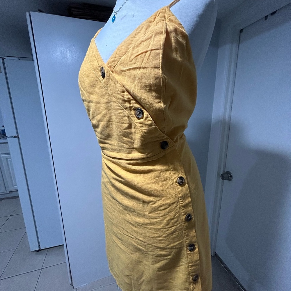 AE.,Yellow Button-Down Dress